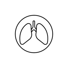 Lungs Icon Vector logo set flat
