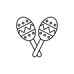 Maracas icon Vector logo set flat