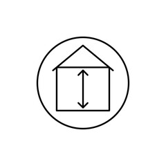 Minimum ceiling heights icon Vector logo set flat