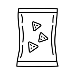Potato chips Snacks bag icon Vector logo set flat