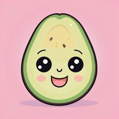 Fototapeta premium Cute adorable cartoon kawaii delicious food with face and pastel color background illustration texture design. 