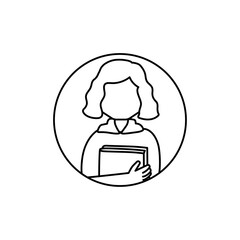 School girl icon Vector logo set flat