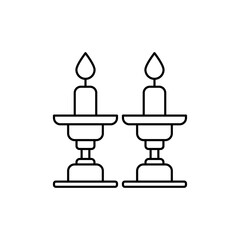 Shabbat candles icon Vector logo set flat