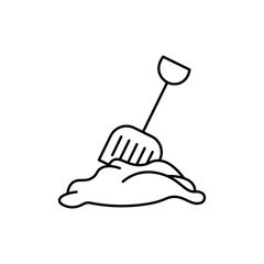 Snow and shovel icon Vector logo set flat