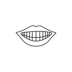 smile with teeth icon Vector logo set flat