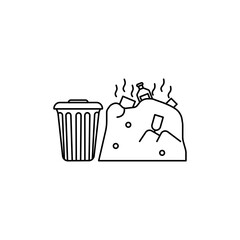 Solid waste icon Vector logo set flat