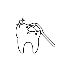 Teeth cleaning icon Vector logo set flat