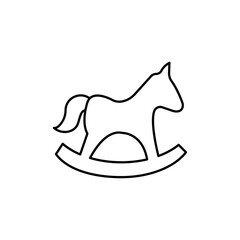 Toy horse rocking chair icon Vector logo set flat
