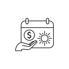 Unlimited PTO icon Vector logo set flat