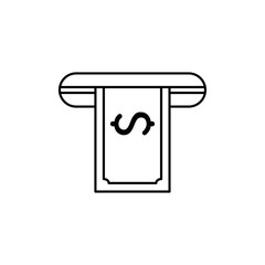 Withdraw Money in ATM icon Vector logo set flat