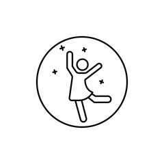 woman dancing icon Vector logo set flat