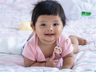 Family bonding moments adorable baby girl 8 months at home candid smiles cozy environment