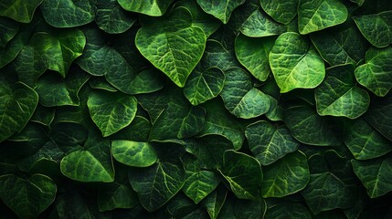 Lush Green Ivy Leaves: A Textured Tapestry of Nature's Beauty