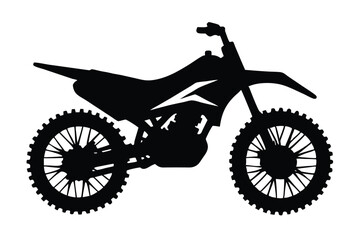 Obraz premium Silhouette vector illustration of a dirt bike icon on a black and white background