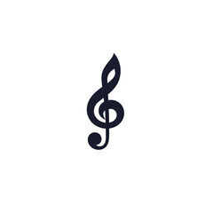 Fototapeta premium Elegant Music Note Symbol on a Black Background for Art Design