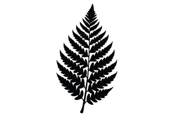 Silhouette vector illustration of a fern leaf logo icon on a black and white background © dipu