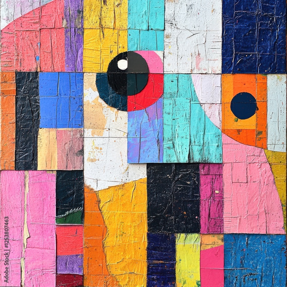 Poster abstract colorful textures in vibrant geometric shapes and patterns for artistic projects and creati