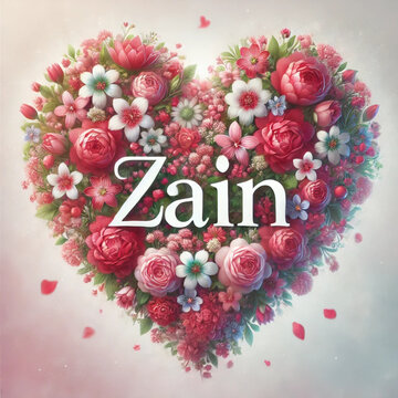 "A Heart in Bloom: Zain&rsquo;s Name in Flowers"