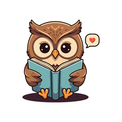 Obraz premium Cute Owl Waving Hand Cartoon Vector Icon Illustration. Animal Nature Icon Concept Isolated Premium