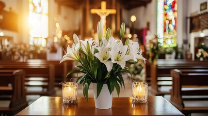 White Lilies in Church.