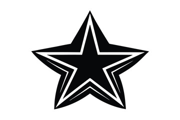 Silhouette vector illustration of a star icon on a black and white background