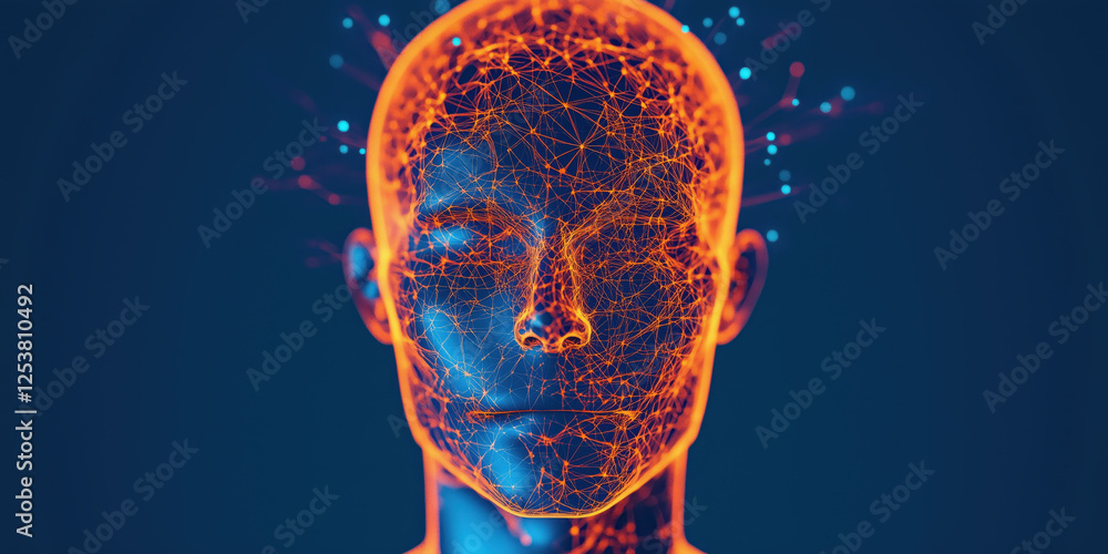 Poster surreal representation of neuroplasticity with glowing neural connections