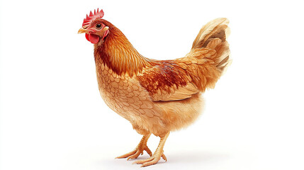 Fototapeta premium Elegant Watercolor Hen Illustration on White Background