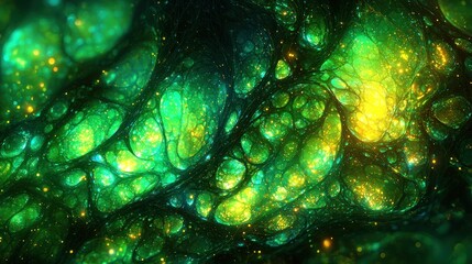 Fototapeta premium Emerald Galaxy: A Fractal Dreamscape