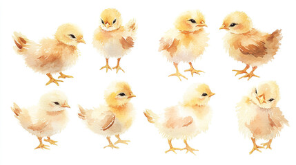 Watercolor Baby Chicks Illustration