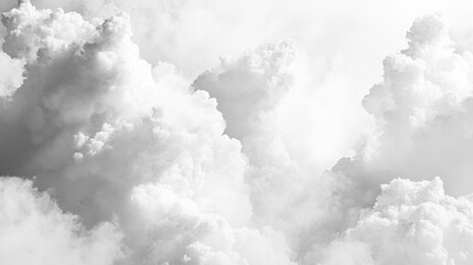 Dramatic White Clouds Forming a Soft and Textured Sky in a Serene Atmosphere