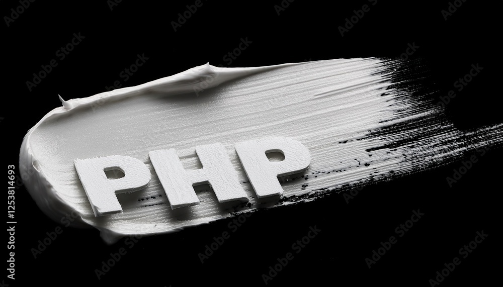 Poster php programming language logo with white paint brush stroke