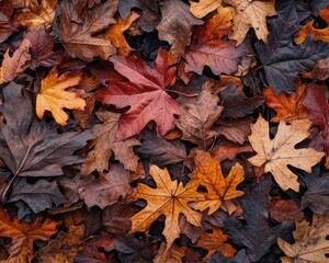 Autumn Leaves Background with Vibrant Colors and Textured Details for Seasonal Projects