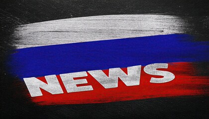 News Coverage with Russian Flag Background for Current Affairs