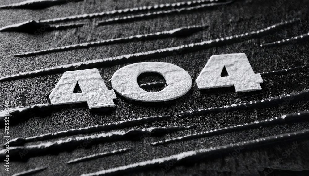 Poster 404 error page concept: abstract design in black