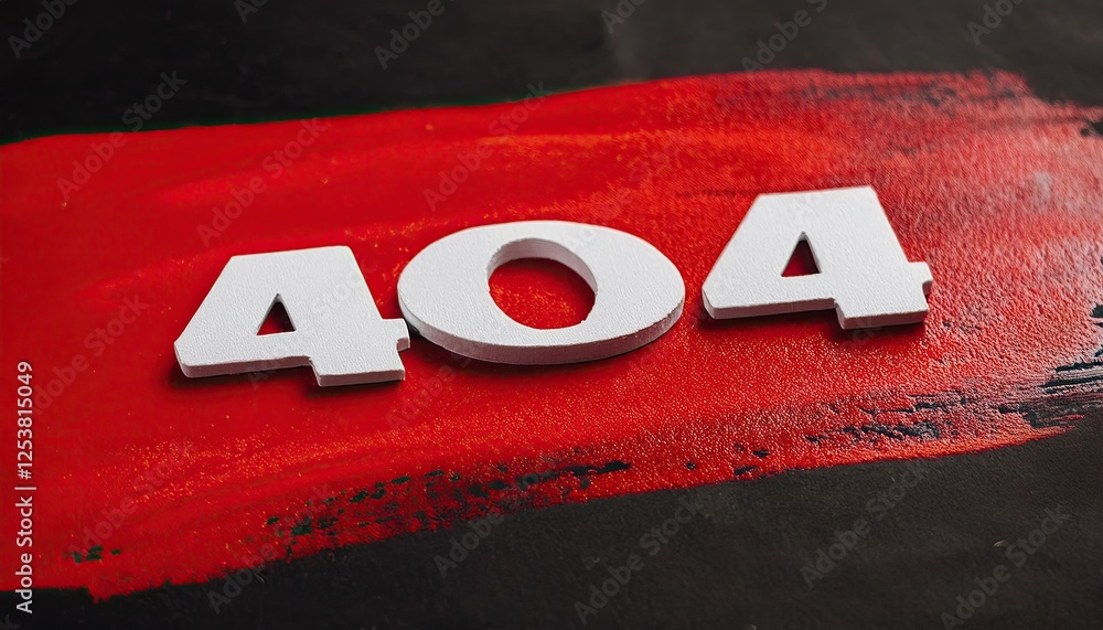 Poster 404 error code on red background