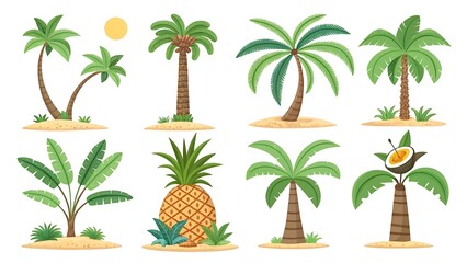 Obraz premium palm trees set