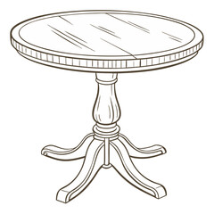 Empty Round Wooden Table on White Background – High-Quality Stock Photo