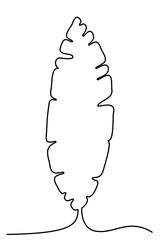 Tropical line art bananas leaf, hand-drawn contour collection, exotic doodle t-shirts plants, vacation merchandise card design, summer outline tote bags prints, travel notebooks illustration