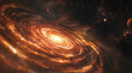 Obraz premium Celestial Dance of Swirling Galaxies and Nebulas in Deep Space