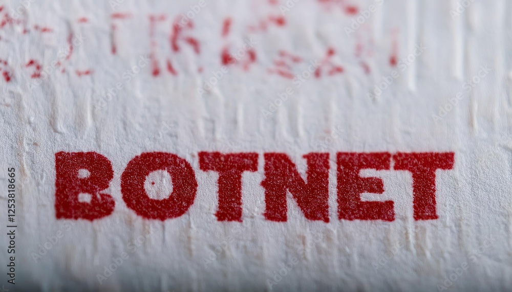 Poster close-up view of 'botnet' text on paper surface