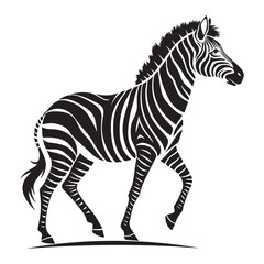 Wild Zebra Silhouette Black Vector