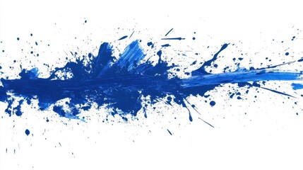 Fototapeta premium Dynamic Blue Paint Stroke Isolated on White Background