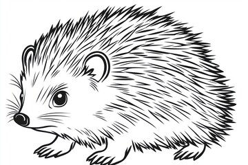 Obraz premium Cute hedgehog coloring page for kids and adults