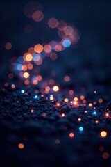 Twinkling lights scatter across a dark canvas, lights, glow