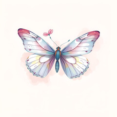 Elegant Watercolor Butterfly with Delicate Pastel Wings