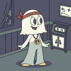 Groovy Ghost vector @ illustration design art