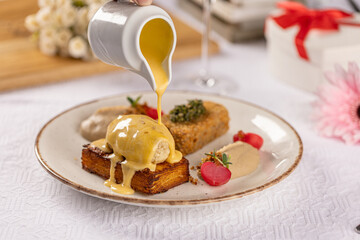 Delicious chicken meatball with potato