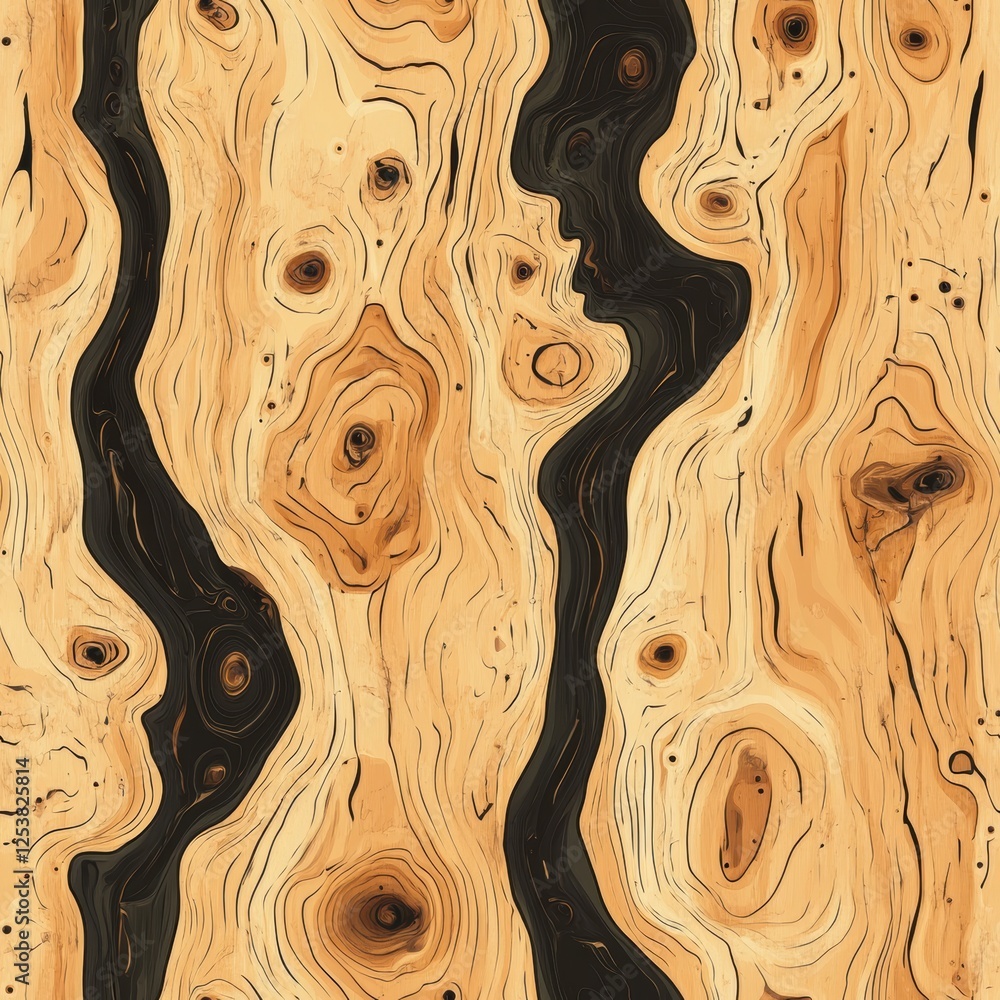 Poster intricate wood grain patterns with unique textures and natural swirls for artistic and design purpos
