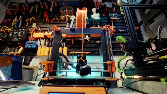 3d printer machine home workshop laptop screen