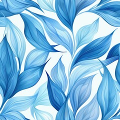 Seamless floral watercolor pattern in light blue and turquoise leaves background. Watercolour paint brush texture for banner, wedding invite, card, flyer, wrapping paper.